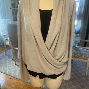 Mesh & lace wrap sweater M